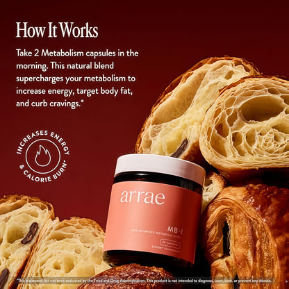 Arrae MB-1, Natural Dietary Supplement, Control Appetite, Increase Energy, Support Healthy Metabolism, 60 Capsules